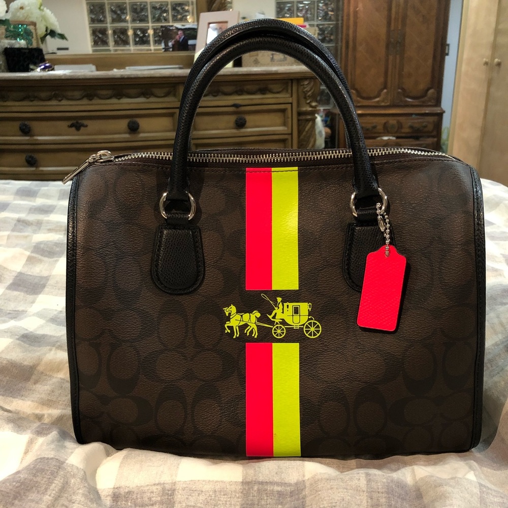 Coach neon satchel